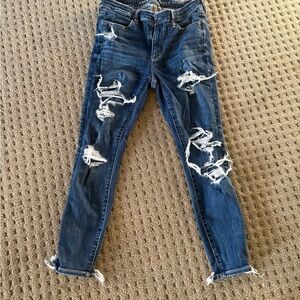 American Eagle Outfitters Blue Distressed Women's Jeans